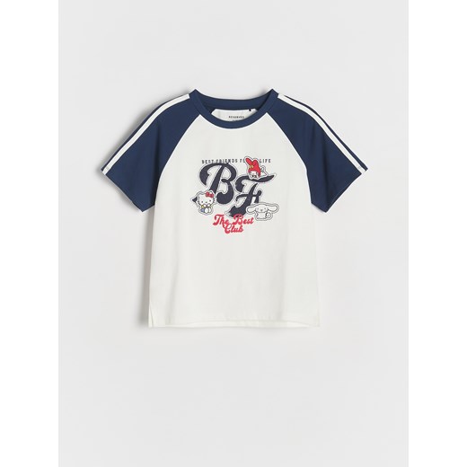 Reserved - T-shirt z nadrukiem Hello Kitty - granatowy ze sklepu Reserved w kategorii Bluzki dziewczęce - zdjęcie 186189707
