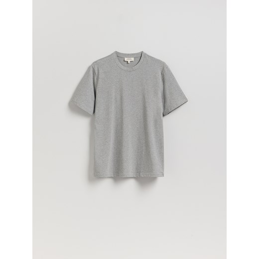 Reserved - Bawełniany t-shirt regular fit - szary ze sklepu Reserved w kategorii T-shirty męskie - zdjęcie 186190328