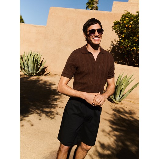 Reserved - Szorty chino regular - granatowy ze sklepu Reserved w kategorii Spodenki męskie - zdjęcie 186190515