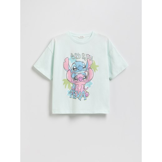 Reserved - T-shirt Lilo i Stitch - jasnoturkusowy ze sklepu Reserved w kategorii Bluzki dziewczęce - zdjęcie 186190666