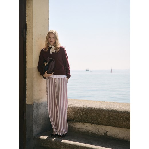 Reserved - Gładka bluza z bawełną - bordowy Reserved XL Reserved