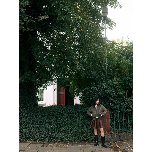 Reserved - Bomberka z dodatkiem wełny - ciemnozielony ze sklepu Reserved w kategorii Kurtki damskie - zdjęcie 186193446