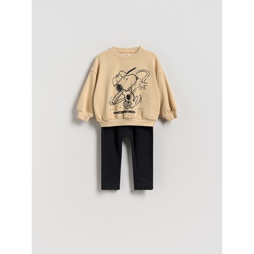 Reserved - Bawełniany komplet Snoopy - złamana biel ze sklepu Reserved w kategorii Komplety chłopięce - zdjęcie 186193467