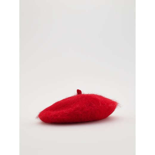 Reserved - Beret z wełną - czerwony ze sklepu Reserved w kategorii Berety damskie - zdjęcie 186193475