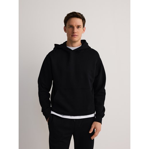 Reserved - Bawełniana bluza z kapturem - czarny ze sklepu Reserved w kategorii Bluzy męskie - zdjęcie 186194087