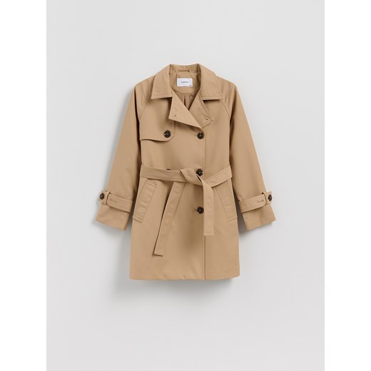 Reserved - Trencz z paskiem - beżowy ze sklepu Reserved w kategorii Płaszcze dziewczęce - zdjęcie 186194327