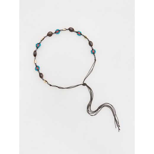 Reserved - Sznurkowy pasek z koralikami - wielobarwny Reserved ONE SIZE Reserved promocja