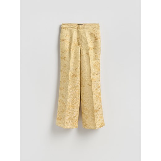 Reserved - Wzorzyste spodnie - złoty ze sklepu Reserved w kategorii Spodnie damskie - zdjęcie 186194855