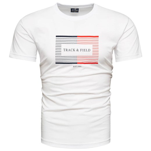 Koszulka męska t-shirt z nadrukiem biały Recea ze sklepu Recea.pl w kategorii T-shirty męskie - zdjęcie 186195888