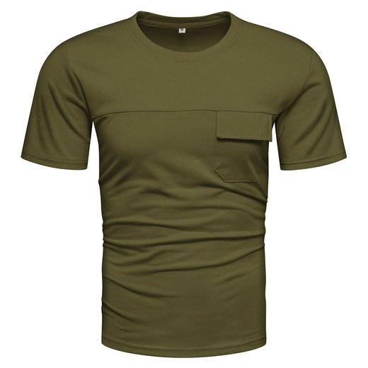 Koszulka męska zielona z kieszonką Recea ze sklepu Recea.pl w kategorii T-shirty męskie - zdjęcie 186195889