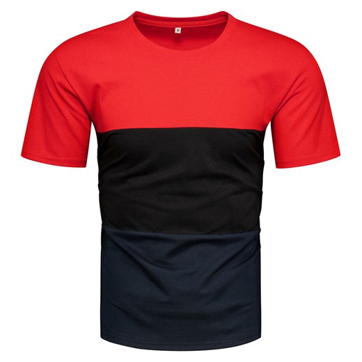 T-shirt męski w pasy kolorowy Recea ze sklepu Recea.pl w kategorii T-shirty męskie - zdjęcie 186195897
