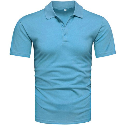 Koszulka polo męska turkusowa Recea ze sklepu Recea.pl w kategorii T-shirty męskie - zdjęcie 186195915