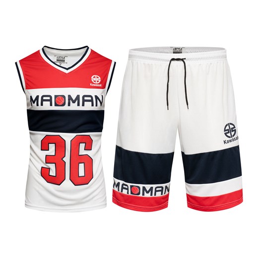 Komplet sportowy czerwono-biały męski na lato Recea ze sklepu Recea.pl w kategorii Stroje piłkarskie - zdjęcie 186195926