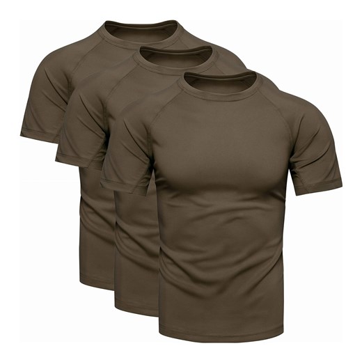 3-pak męski t-shirt khaki Recea ze sklepu Recea.pl w kategorii T-shirty męskie - zdjęcie 186195928