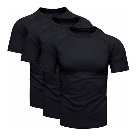 3-pak męski t-shirt sportowy czarny Recea ze sklepu Recea.pl w kategorii T-shirty męskie - zdjęcie 186195929