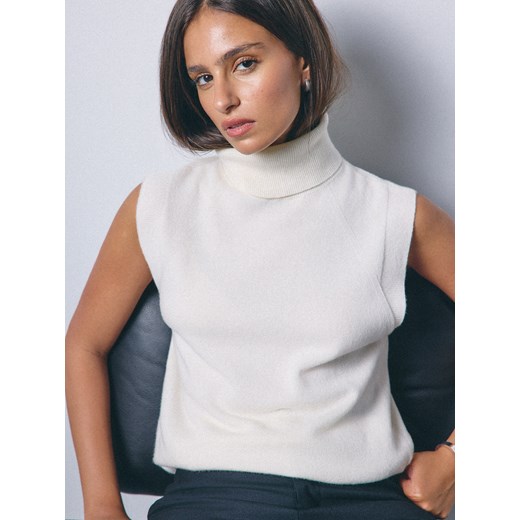 Mohito - Wełniany golf - kremowy ze sklepu Mohito w kategorii Swetry damskie - zdjęcie 186196245