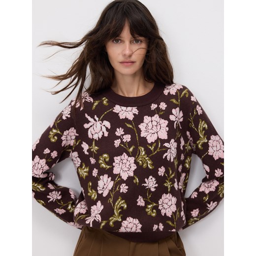 Reserved - Żakardowy sweter w kwiaty - wielobarwny ze sklepu Reserved w kategorii Swetry damskie - zdjęcie 186197635