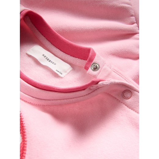 Reserved - Bluza z aplikacją - pastelowy róż Reserved 80 (9-12 m.) Reserved