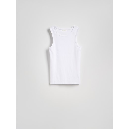 Reserved - Bawełniany tank top - biały ze sklepu Reserved w kategorii T-shirty męskie - zdjęcie 186198117