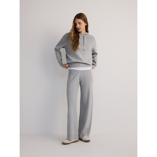 Reserved - Luźnie spodnie z wiskozą - jasnoszary Reserved L okazyjna cena Reserved