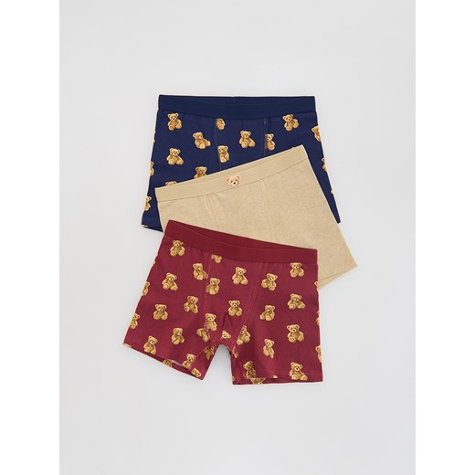 Reserved - Bawełniane bokserki 3 pack - bordowy ze sklepu Reserved w kategorii Majtki dziecięce - zdjęcie 186198868