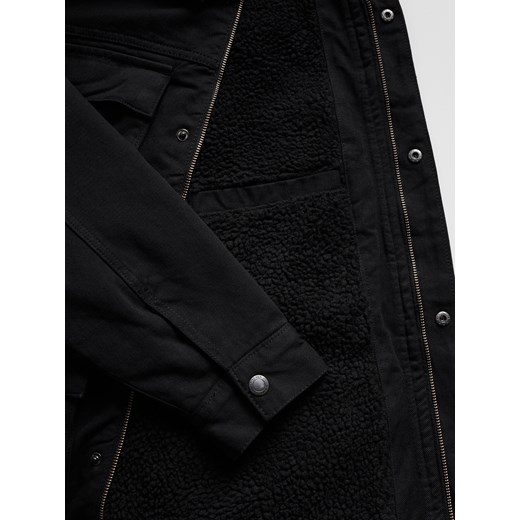 Reserved - Kurtka sherpa z kołnierzem - czarny Reserved S Reserved