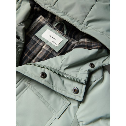 Reserved - Pikowana kurtka z kapturem - jasny zielony Reserved 170 (13-14 lat) Reserved