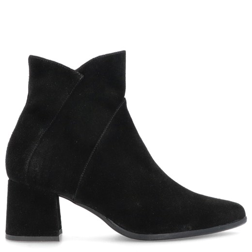 Zamszowe botki na niskim obcasie - KOTYL 4731 CZARNE ze sklepu Tymoteo.pl - sklep obuwniczy w kategorii Botki - zdjęcie 186199279