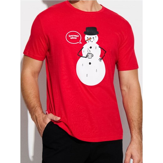 Sinsay - Koszulka z motywem świątecznym - czerwony ze sklepu Sinsay w kategorii T-shirty męskie - zdjęcie 186199719