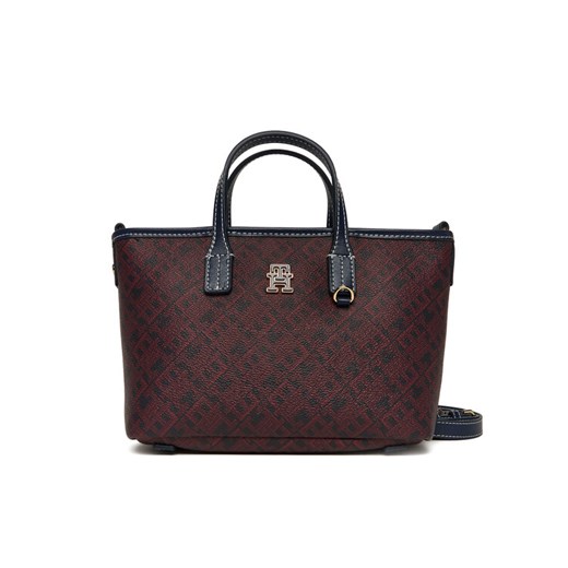 Torebka Tommy Hilfiger Th Monoplay Le Nano Tote AW0AW17717 Granatowy ze sklepu eobuwie.pl w kategorii Torby Shopper bag - zdjęcie 186199789