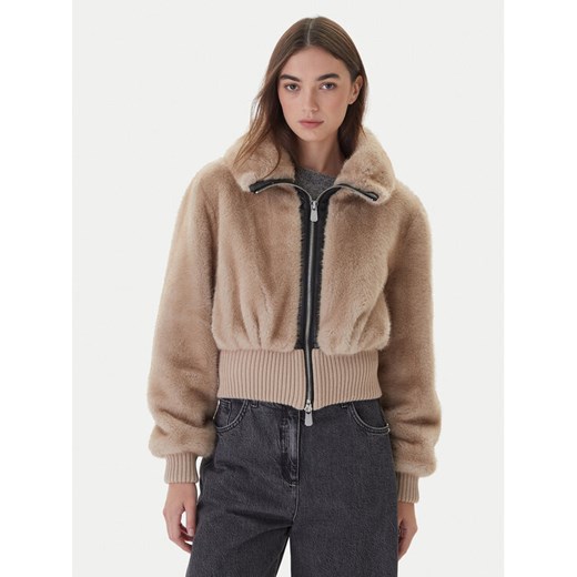 PINKO Futro 105399 A2PI Beżowy Regular Fit ze sklepu MODIVO w kategorii Futra damskie - zdjęcie 186200505
