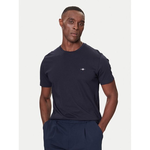 Gant T-Shirt 2004080 Granatowy Regular Fit ze sklepu MODIVO w kategorii T-shirty męskie - zdjęcie 186200545
