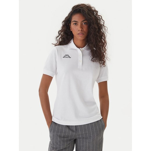 Kappa Polo Logo Sharas Wss 302B3C0 Biały Regular Fit ze sklepu MODIVO w kategorii Bluzki damskie - zdjęcie 186200625