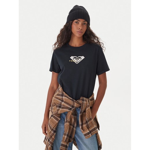 Roxy T-Shirt Oceanregular ERJZT06078 Czarny Regular Fit ze sklepu MODIVO w kategorii Bluzki damskie - zdjęcie 186200718