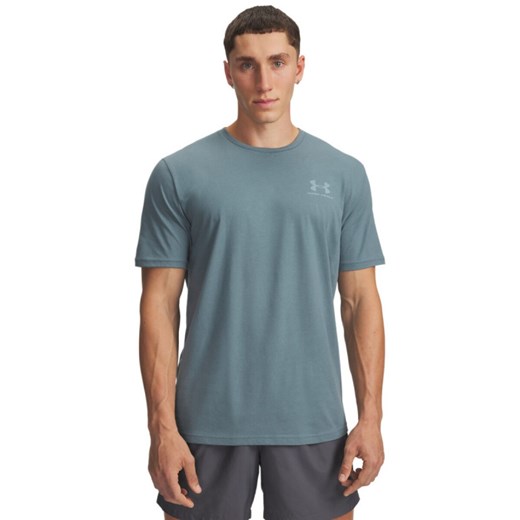Męski t-shirt z nadrukiem Under Armour UA M Sportstyle LC SS - niebieski ze sklepu Sportstylestory.com w kategorii T-shirty męskie - zdjęcie 186202038