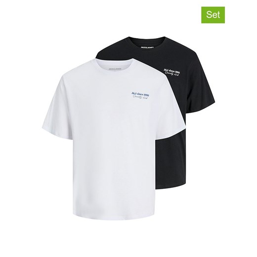 Jack &amp; Jones Koszulki (2 szt.) w kolorze białym i czarnym Jack & Jones M Limango Polska wyprzedaż