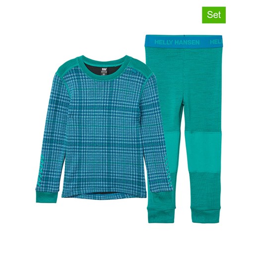 Helly Hansen 2-częściowy zestaw bielizny funkcyjnej w kolorze niebiesko-zielonym ze sklepu Limango Polska w kategorii Piżamy dziecięce - zdjęcie 186203485