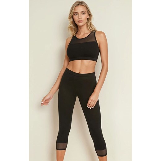 Legginsy damskie bawełniane czarne 3/4 Glamo 2203, Kolor czarny, Rozmiar 3XL, Teyli ze sklepu Intymna w kategorii Spodnie damskie - zdjęcie 186203916