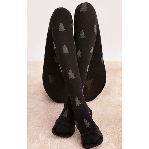 Rajstopy damskie świąteczne So Quiet 60 DEN, Kolor czarny, Rozmiar 3, Fiore ze sklepu Intymna w kategorii Rajstopy - zdjęcie 186204109