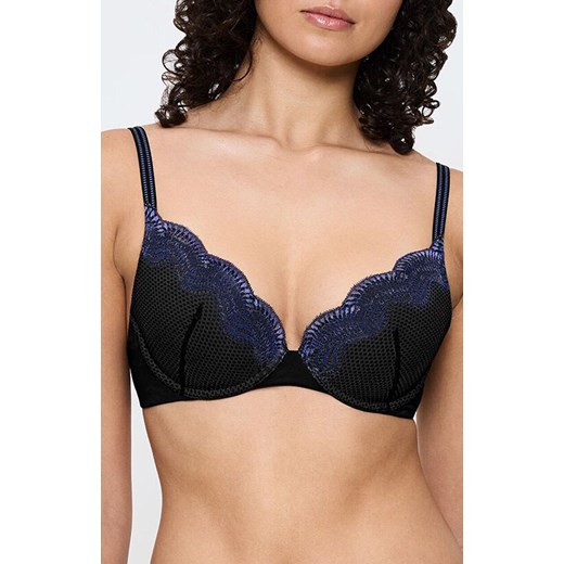 Triumph biustonosz push-up Comfort Glam WHU 10224965-0004, Kolor czarno-granatowy, Rozmiar 70B, Triumph ze sklepu Intymna w kategorii Biustonosze - zdjęcie 186204769