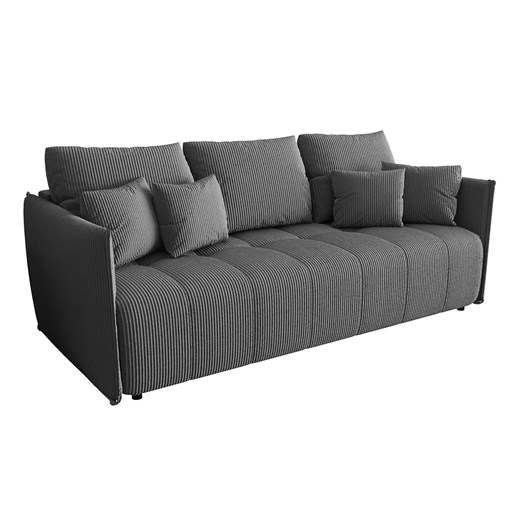 Szara rozkładana sztruksowa sofa tapicerowana S8-F56 - id: 53032 - marki Elior - 186204839 Szara rozkładana sztruksowa sofa tapicerowana S8-F56 ze sklepu Edinos.pl w kategorii Sofy i kanapy - zdjęcie 186204839