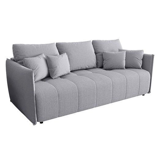 Jasnoszara sztruksowa sofa z funkcją spania F5-Z86 - id: 53036 - marki Elior - 186204857 Jasnoszara sztruksowa sofa z funkcją spania F5-Z86 ze sklepu Edinos.pl w kategorii Sofy i kanapy - zdjęcie 186204857