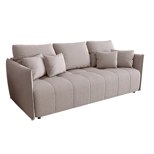 Jasnobeżowa tapicerowana sofa rozkładana E1-W40 - id: 53041 - marki Elior - 186204878 Jasnobeżowa tapicerowana sofa rozkładana E1-W40 ze sklepu Edinos.pl w kategorii Sofy i kanapy - zdjęcie 186204878