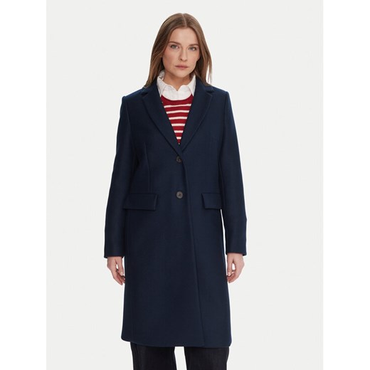 Tommy Hilfiger Płaszcz wełniany WW0WW46547 Granatowy Regular Fit ze sklepu MODIVO w kategorii Płaszcze damskie - zdjęcie 186205936