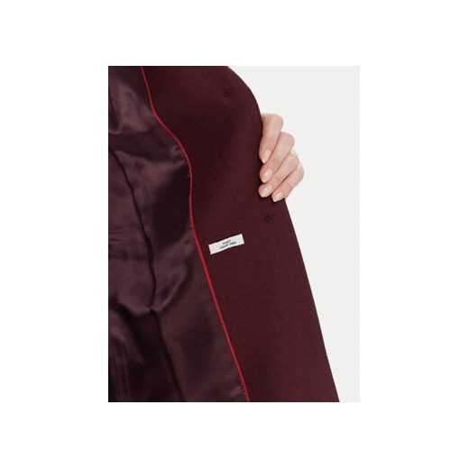 Tommy Hilfiger Płaszcz wełniany WW0WW46547 Bordowy Regular Fit Tommy Hilfiger 46 MODIVO