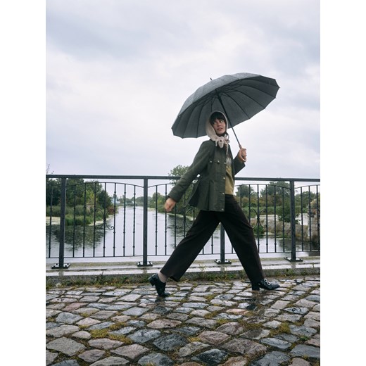 Reserved - Kurtka z paskiem - oliwkowy ze sklepu Reserved w kategorii Kurtki damskie - zdjęcie 186206969