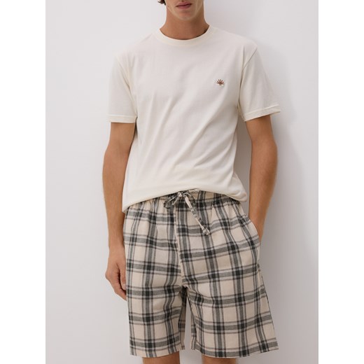 Reserved - Dwuczęściowa piżama z bawełny - złamana biel Reserved XXL Reserved