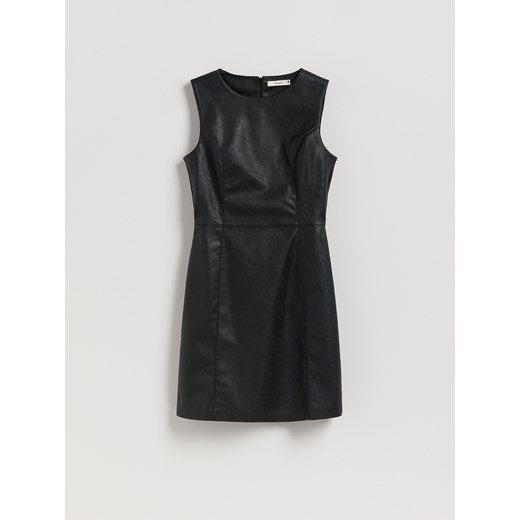 Reserved - Sukienka z imitacji skóry - czarny ze sklepu Reserved w kategorii Sukienki - zdjęcie 186207655