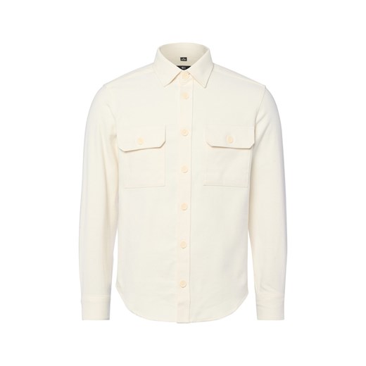Nils Sundström Koszula męska Mężczyźni Regular Fit Bawełna écru jednolity ze sklepu vangraaf w kategorii Koszule męskie - zdjęcie 186207877