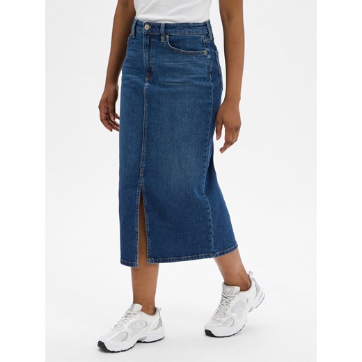 Lauren Ralph Lauren Dżinsowa spódnica damska midi - Atecco Kobiety Jeansy medium stone jednolity ze sklepu vangraaf w kategorii Spódnice - zdjęcie 186207909